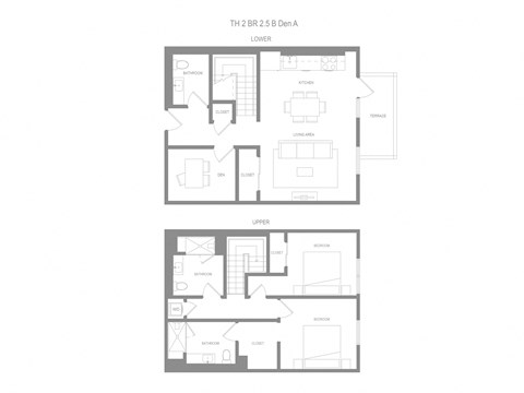 Alta Townhome 2 Bedroom 2.5B Den A Floor Plan